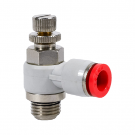 SC-BL-08-G18-EC Фитинг угловой с регулировкой расхода (пневмодроссель), 8мм x G 1/8